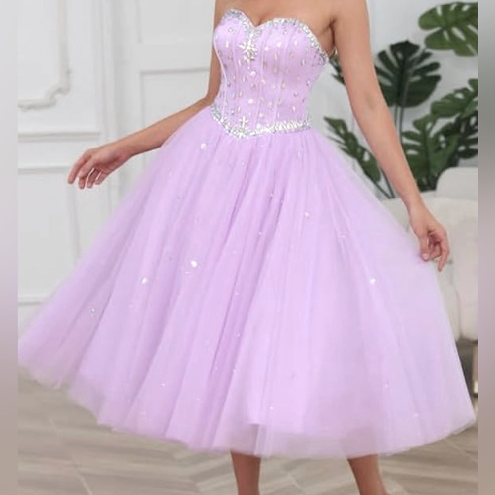 Prom Dresses Tea-Length Ball Gown